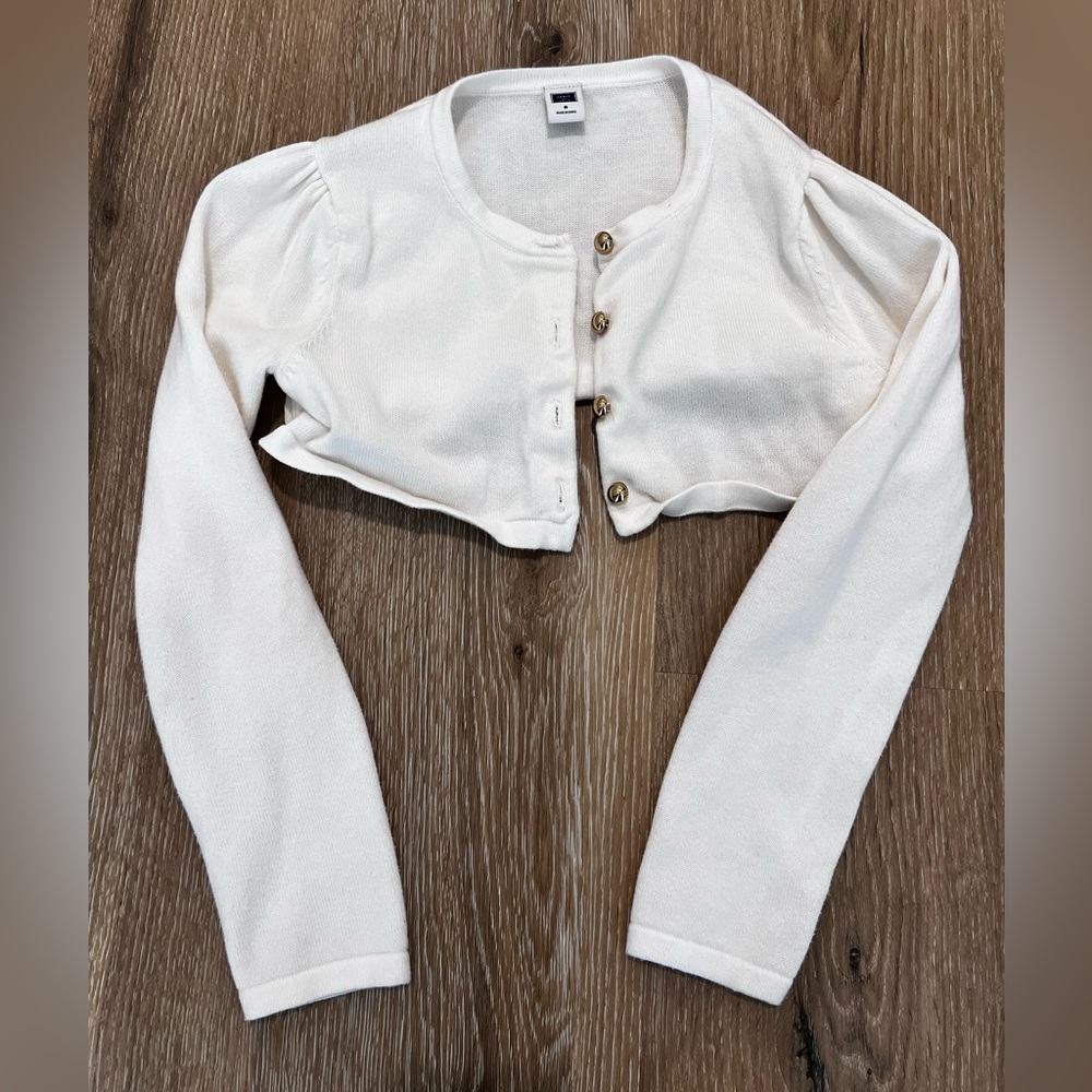 Janie and Jack white short cropped sweater size 6